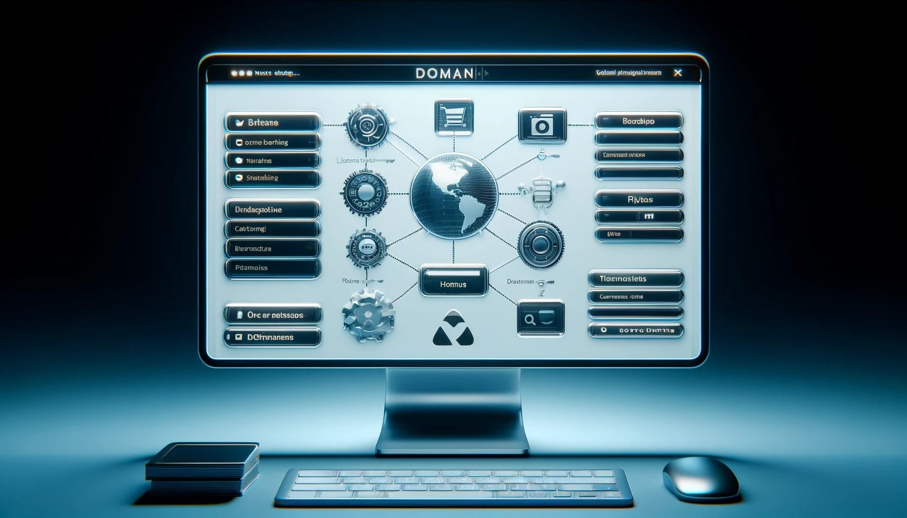 ai generated computer screen and domain management dashboard
