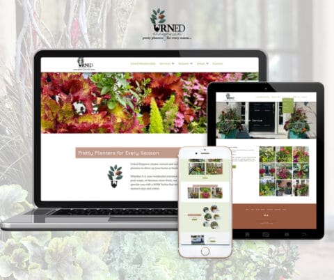 website rendering for UrnedElegance.com on desktop, tablet and mobile